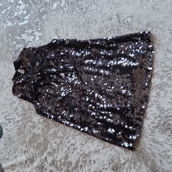 Ciebon Anita Bow Paillette Sequin Sleeveless Mini Shift Dress NWT SzL - Picture 3 of 10